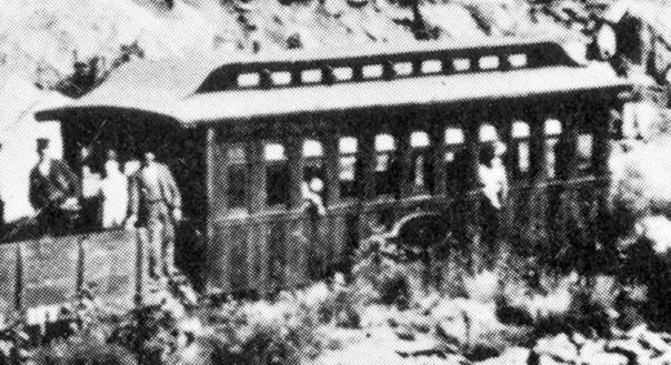 CC coach #3 or #4 in Clear Creek Canyon c. 1875