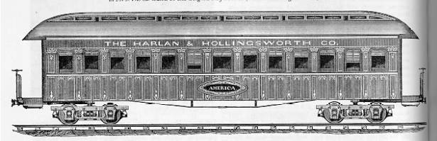 Narrow Gauge Car by Harlan & Hollingsworth, 1875