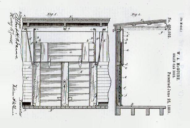 Patent Drawing of McGuire Grain Door