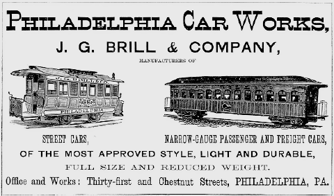 J.G. Brill 1879 Advertisement