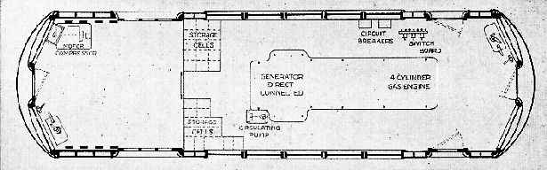 Hicks gas-electric car floorplan