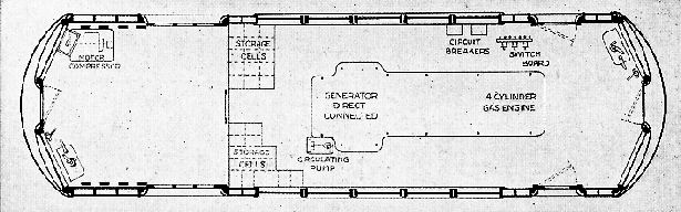 Hicks gas-electric car floorplan