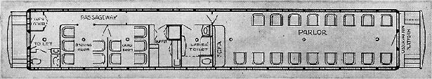 Floorplan of Hicks 1907 parlor car