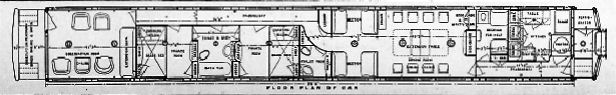 Floorplan of Private car Kykoman built by Hicks ca. 1907