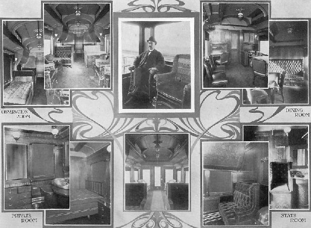 Interior views of Hicks private car 1907.