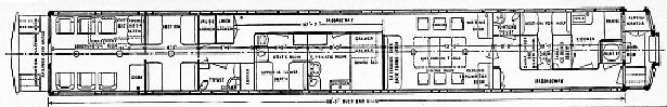 Floorplan of Hicks private car "Chicago."