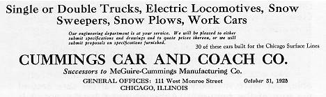 Cummings Car & Coach Advertisement