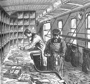 Railway Mail Clerks at Work, 1875