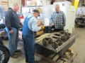 Volunteers unloading CNW 1385 parts at SPEC Machine. April 4, 2015. Photos by Fred & Kathy Vergenz.