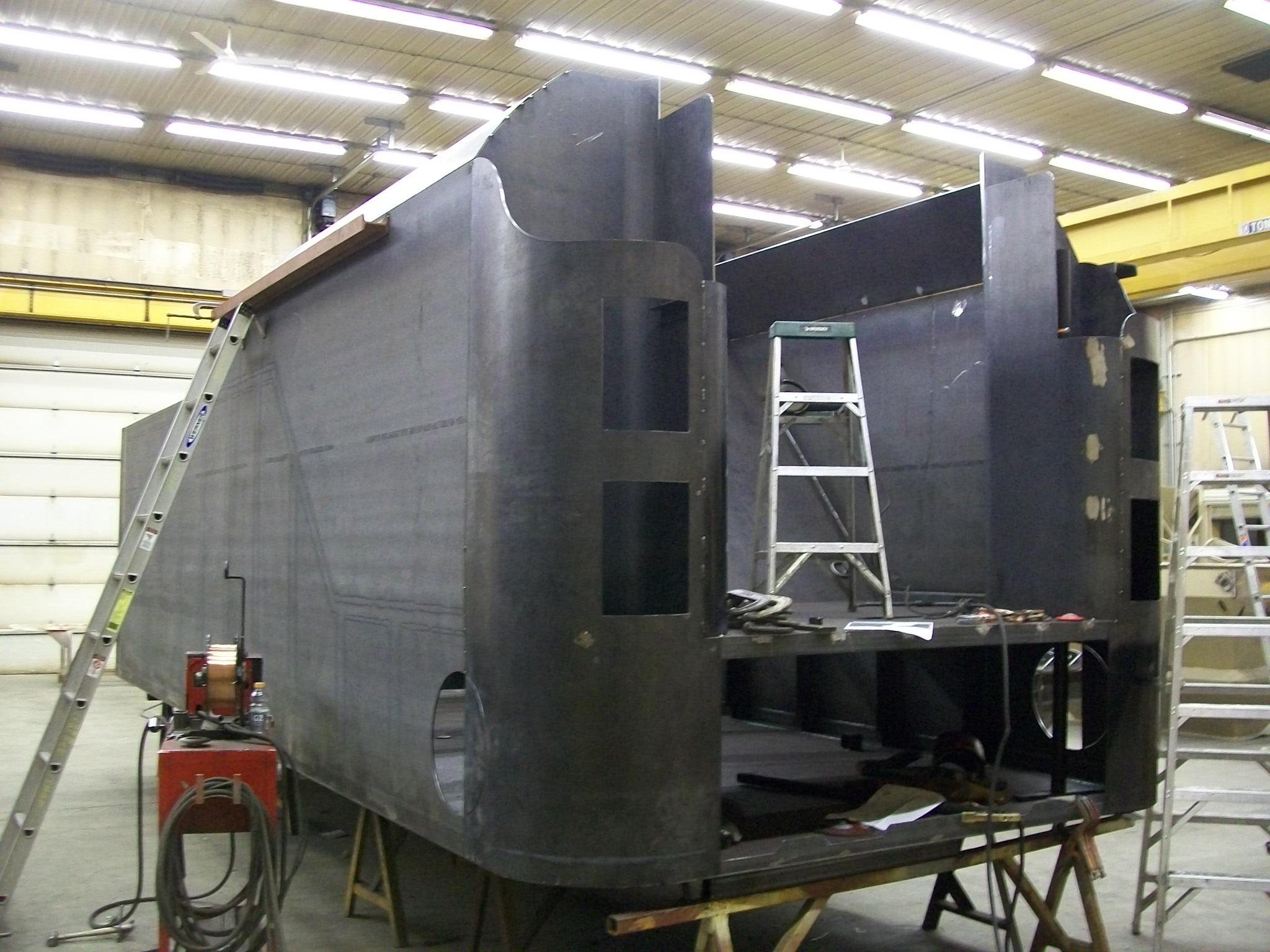 New C&NW 1385 tender tank under construction at DRM Industries. March 1, 2012. Photo by DRM Industries
