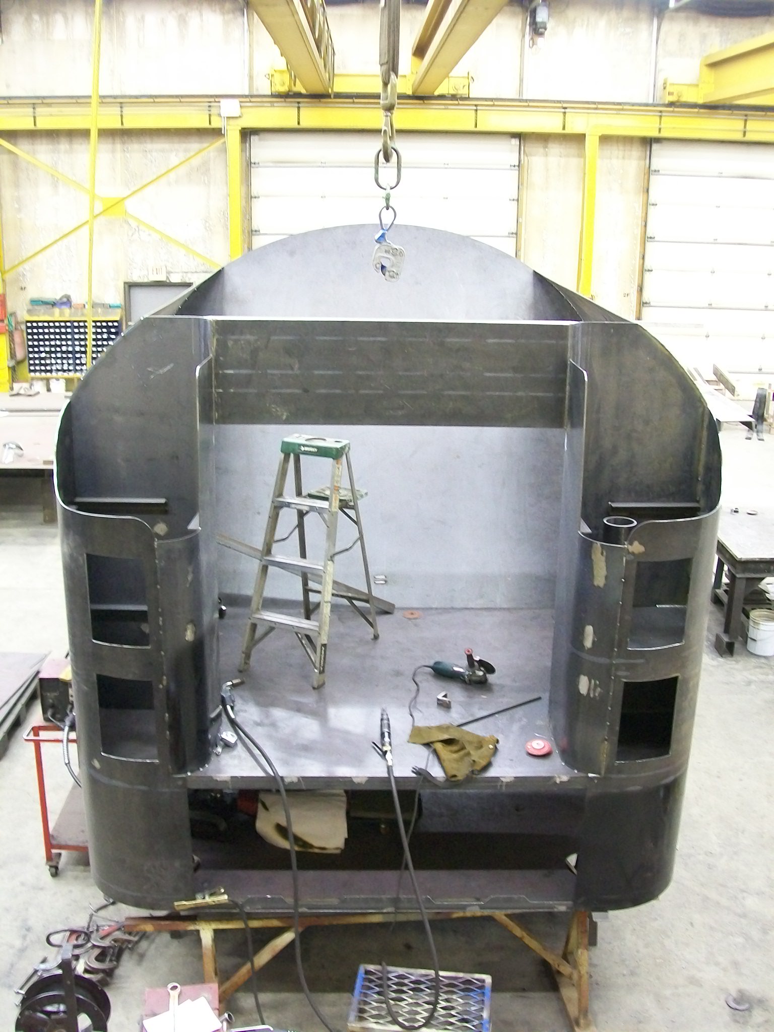 New C&NW 1385 tender tank under construction at DRM Industries. March 2, 2012. Photo by DRM Industries