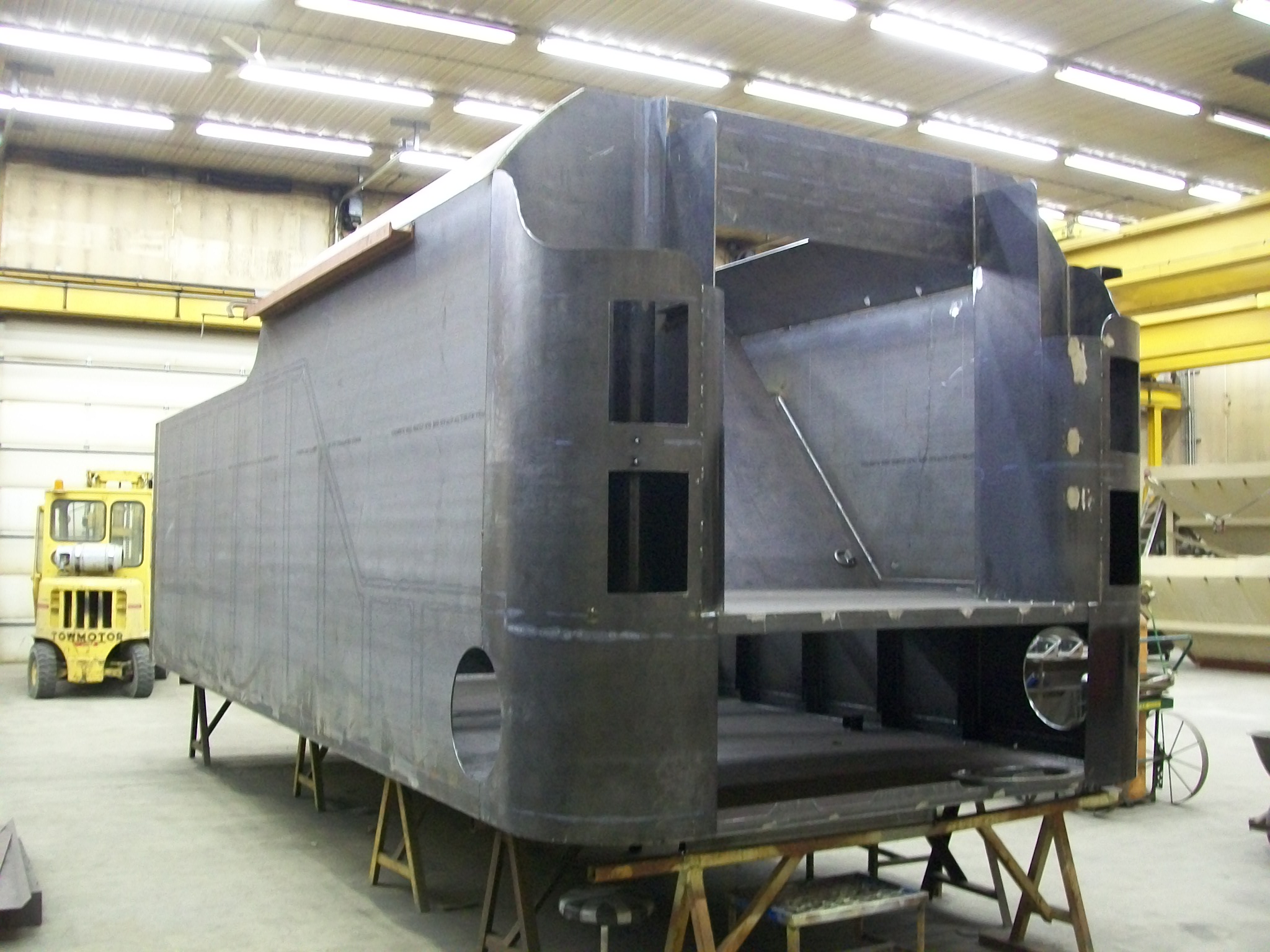 New C&NW 1385 tender tank under construction at DRM Industries. March 5, 2012. Photo by DRM Industries