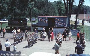 Dedication ceremony for the 40 and 8 car on June 8, 1969. The car is now at the National Railroad Museum in Green Bay, WI.