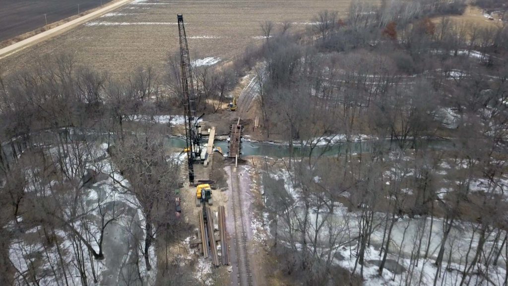 aerial view of bridge site