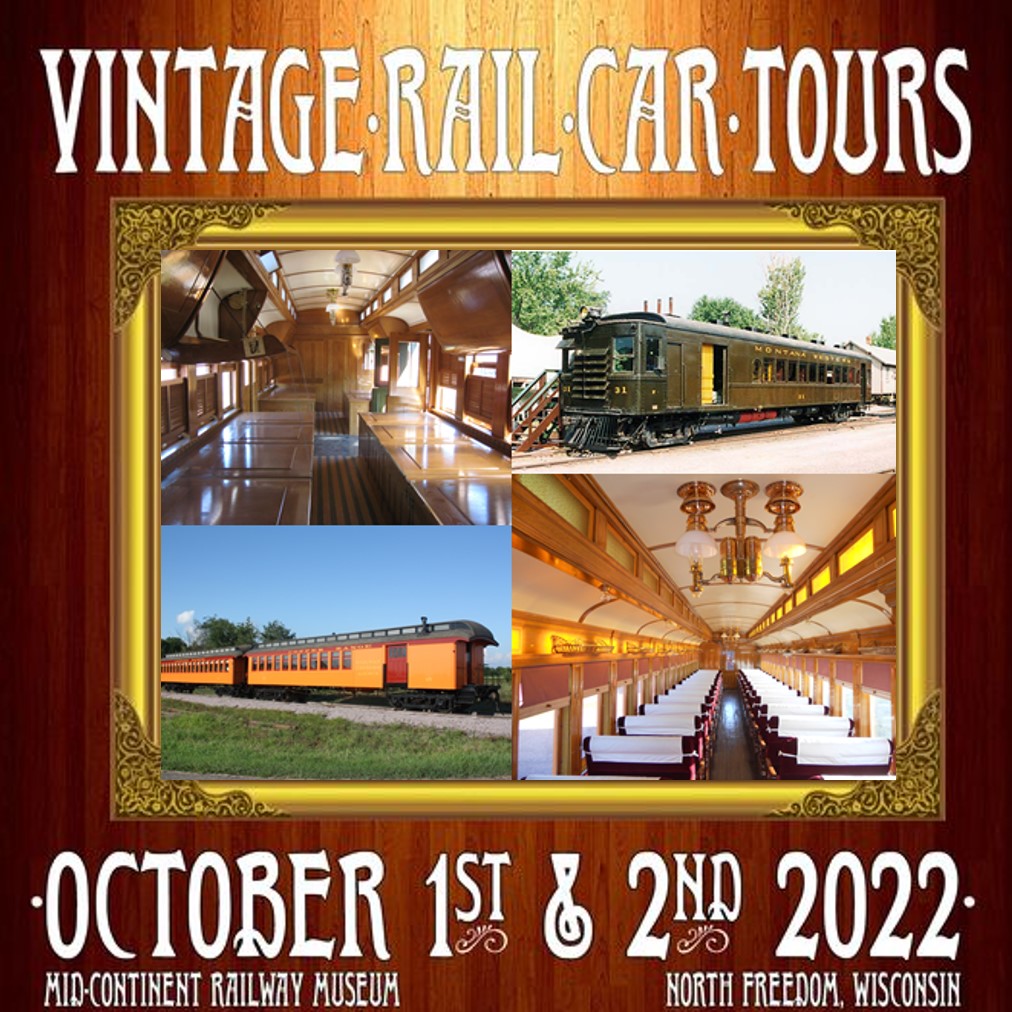 Vintage Rail Car Tours. October 1st and 2nd, 2022