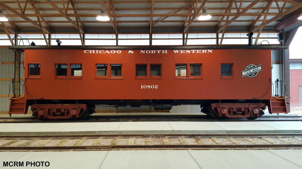 drovers caboose CNW 10802 inside display building