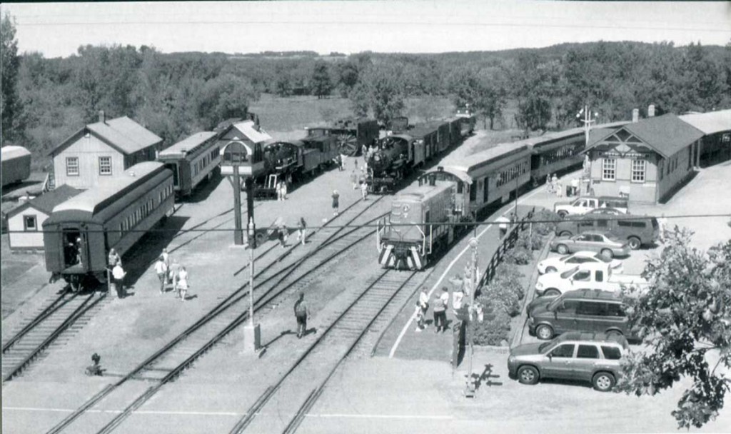 View of trains and depot from Mid-Continent water tower