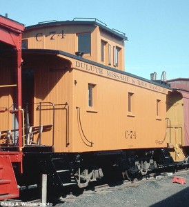 DMIR C-74 caboose in fresh paint.  Oct. 1970.  Ektachrome 35mm transparency, Philip A. Weibler photo.