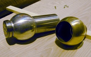 FIG. 3. The ball joint mandrel and finished ball joint.