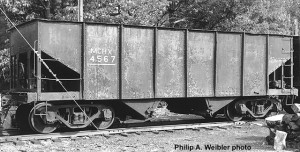 KGB&W #4567 coal hopper, date unknown. At North Freedom. Philip A. Weibler photo.