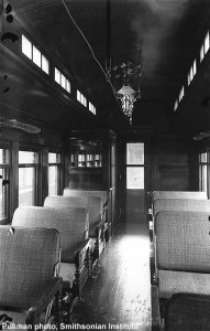 #1's interior, builders photo, 1898. Pullman builders photo; Paul Swanson collection